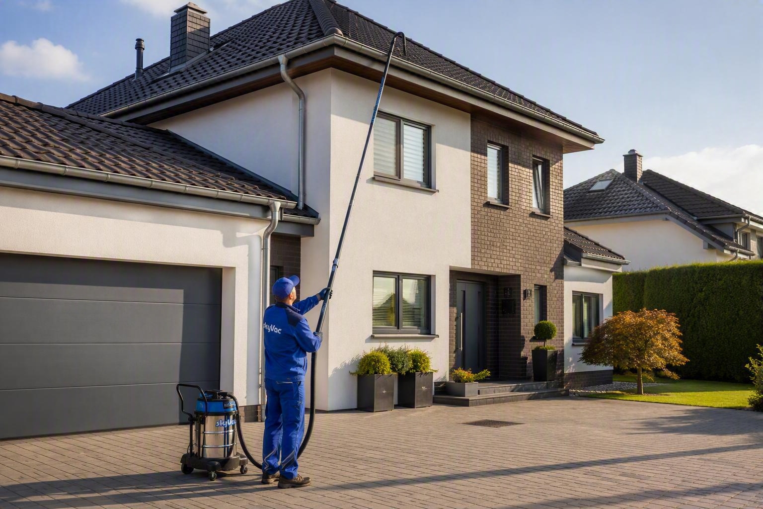 Dachrinnenreinigung in Fulda  professionelle Reinigung der Dachrinne ohne Gerüst